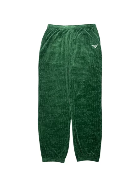 Pantaloni Sinclair din velur alergare verde