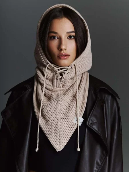 LE SH KA headwear kominiarka Beige Balaclava beżowa
