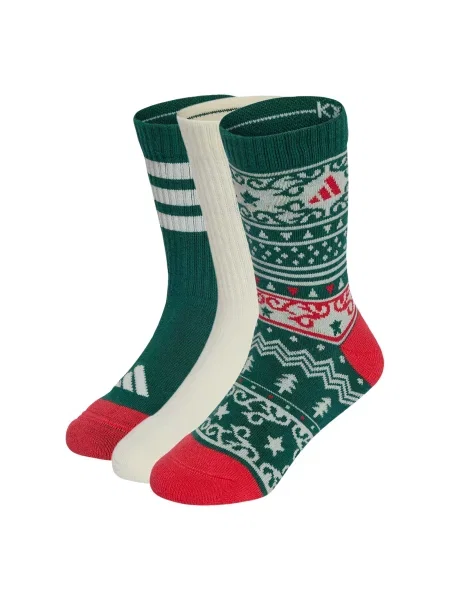 ADIDAS SPORTSWEAR Sportske čarape LITTLE KIDS X-MAS slonovače / pastelno zelena / tamno zelena / rubin crvena