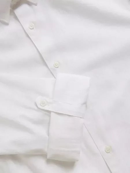 Reserved Cămașă regular cu conținut ridicat de in alb