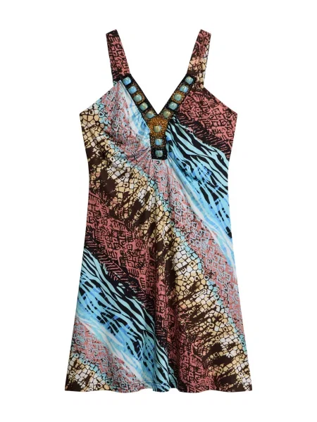 Bonprix Rochie / turcoaz / maro / roșu burgundy bej