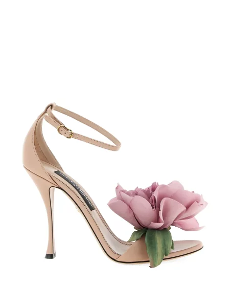 Sandale Dolce & Gabbana din piele cu model floral cu aplicații