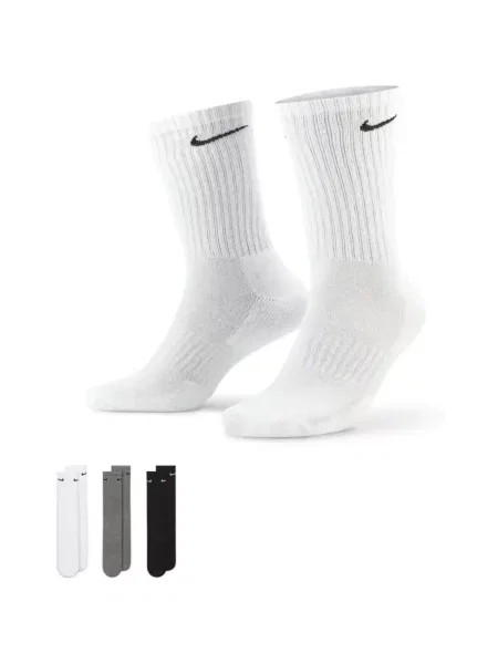 NIKE Športové ponožky / čierna / sivá melírovaná biela