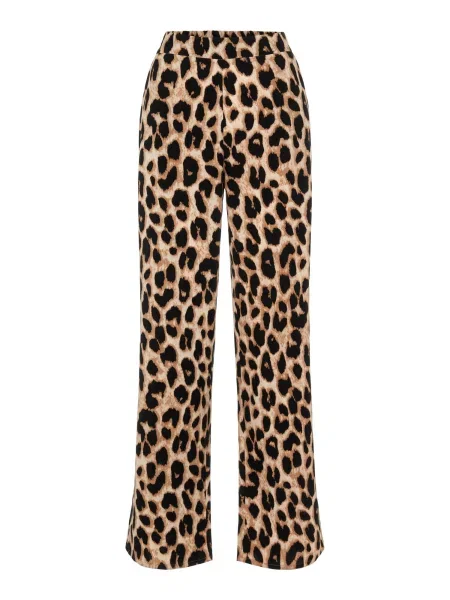 PIECES Pantaloni Gurla maro cappuccino / maro deschis negru