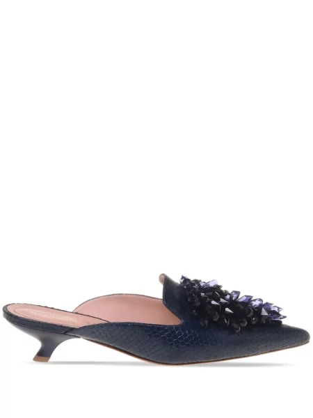 Кожени мюли Alberta Ferretti синьо