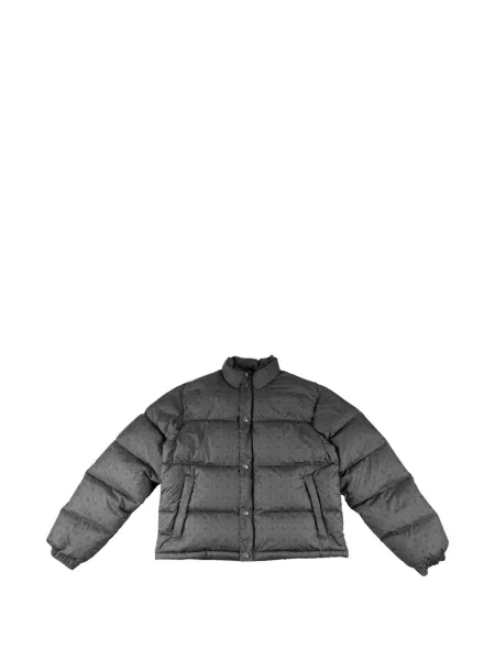 Geacă cu puf Chrome Hearts cu imagine cu motiv cu inimi gri