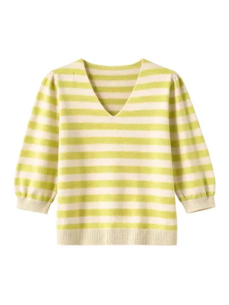 Dzianinowy sweter z dekoltem w serek Twinset zielony