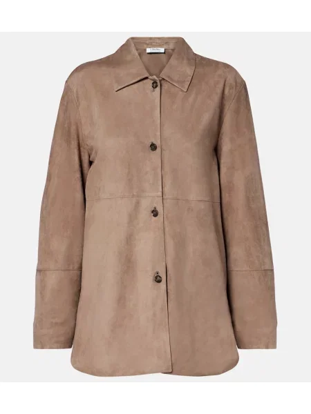 Top 's Max Mara din piele de căprioară bej
