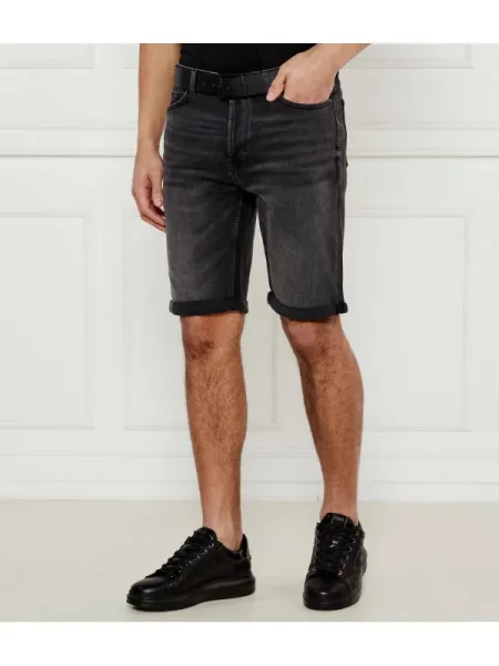 HUGO De blugi pantaloni scurți | Tapered fit gri