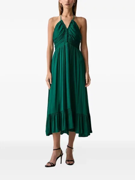 Rochie midi Morgan cu gât halter verde