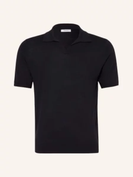 Reiss Úpletová Polokošile Duchie Z Merino Vlny tmavě modrá