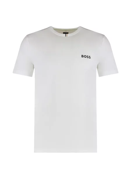 Tricou Boss cu decolteu rotund alb