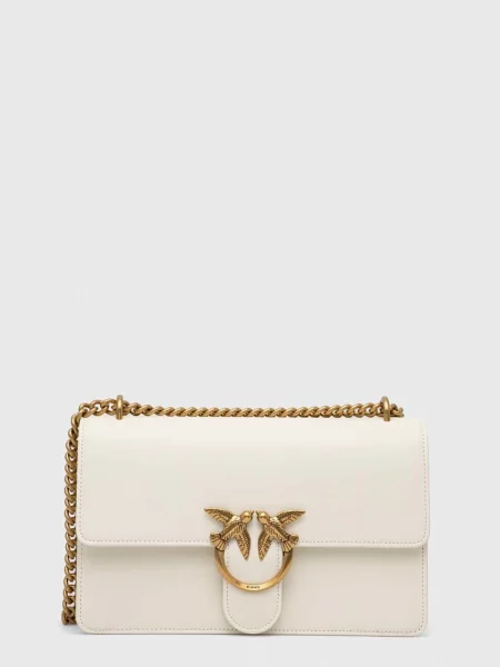 Pinko De piele geantă pe umăr LOVE ONE CLASSIC alb