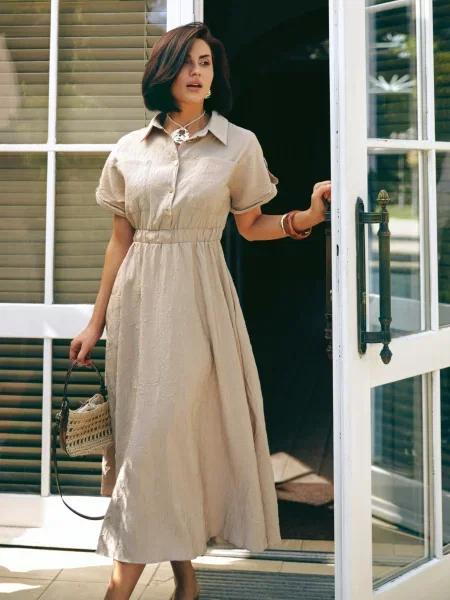 Сукні Dressa віскоза/поліестер бежевий