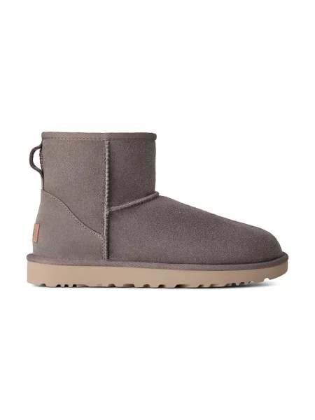 UGG W Classic Mini II cizme de zăpadă pentru femei din piele întoarsă gri