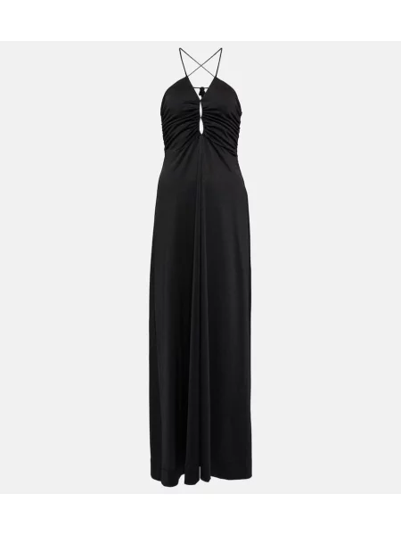Rochie maxi Ganni din jerseu de costum negru