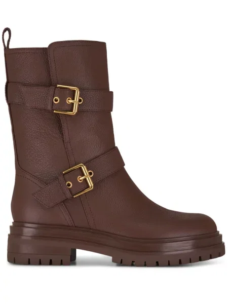 Botine Gianvito Rossi din piele biker maro