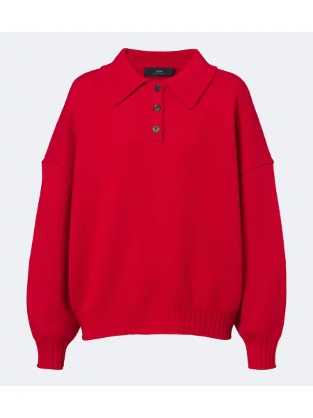 Tricou polo Arch4 din cașmir roșu