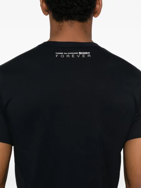 Къс тениска Comme Des Garçons Homme с кръгло деколте синьо
