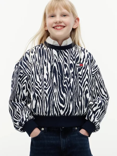Tommy Hilfiger dukserica za djecu od pamuka crna