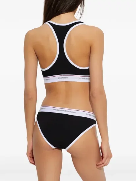 Sutien bralette Dsquared2 cu autograf negru