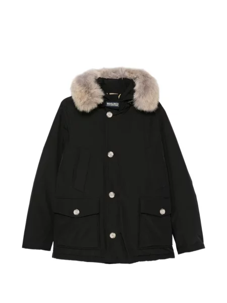 Geacă parka Woolrich cu blană negru