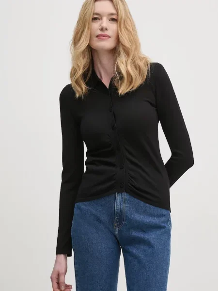 Жилетка Sisley от лека материя черно