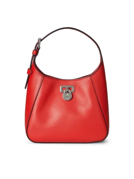 Кожена чанта Lauren Ralph Lauren оранжево