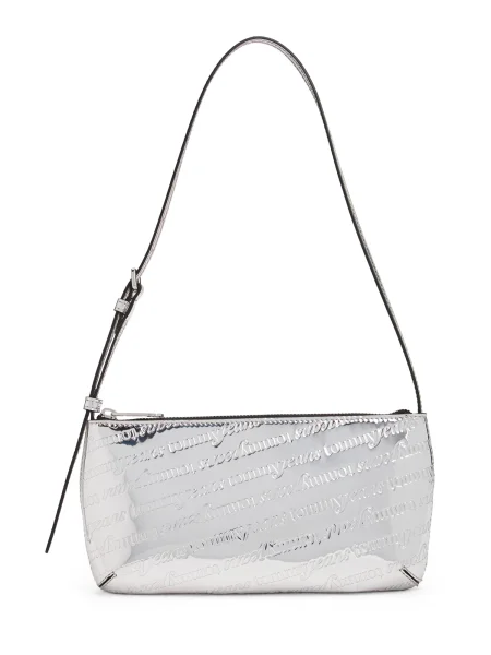 Geantă Tommy Jeans Tjw Must Metallic Shoulder Bag Argintiu negru
