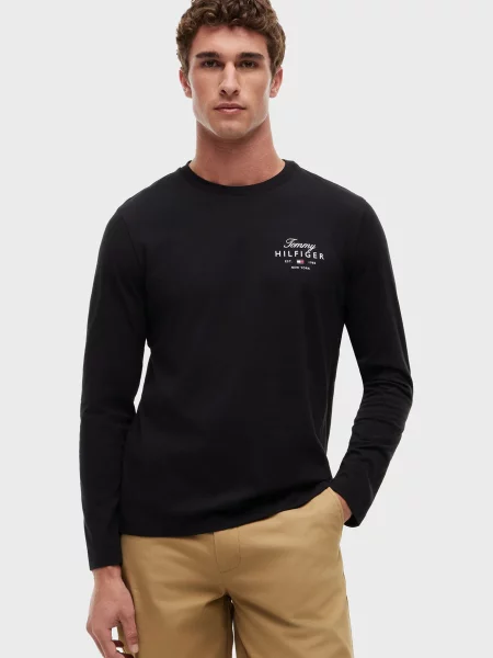 Лонгслів Tommy Hilfiger чорний