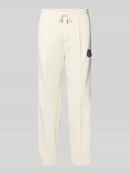 Spodnie dresowe z naszywką z logo i elastycznym pasem Armani Exchange białe
