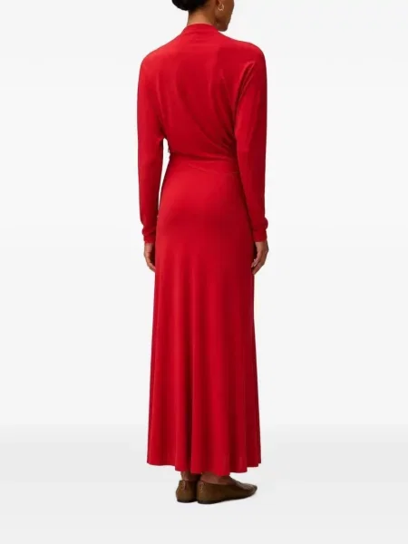 Rochie maxi Retori drapată roșu
