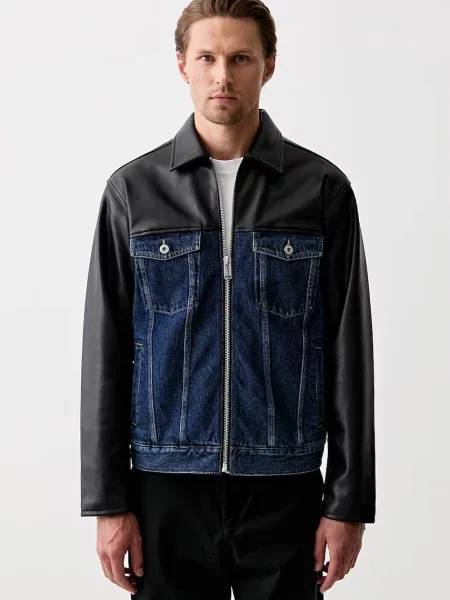 Karl Lagerfeld Jeans geacă tip cămașă pentru bărbați negru