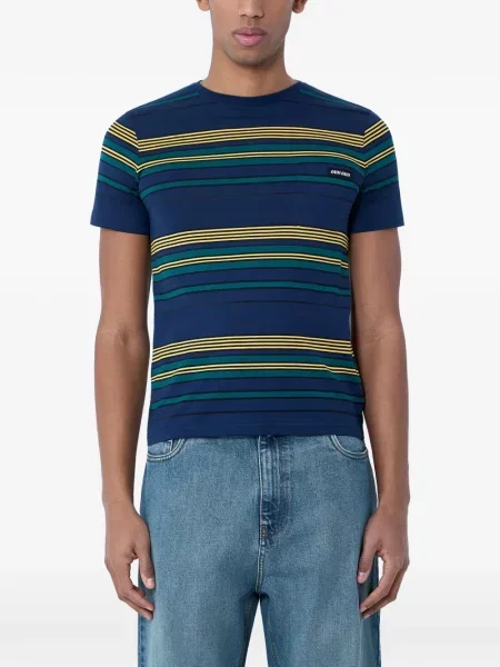 Tricou Miu Miu cu dungi albastru