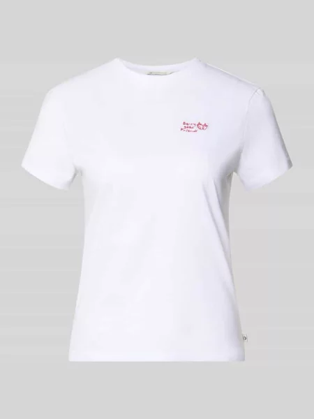 Męski t-shirt o kroju regular fit z czystej bawełny Tom Tailor Denim biała