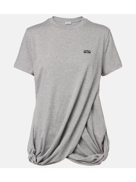 Tricou Loewe din jerseu drapate gri