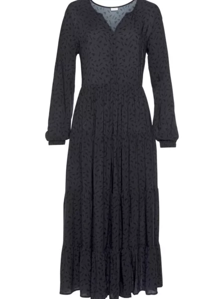 LASCANA Rochie tip bluză Orient Hipp gri negru