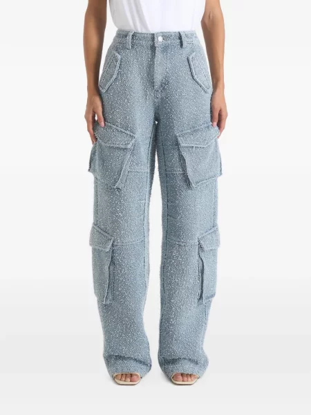 Pantaloni cargo Manière De Voir cu talie înaltă albastru