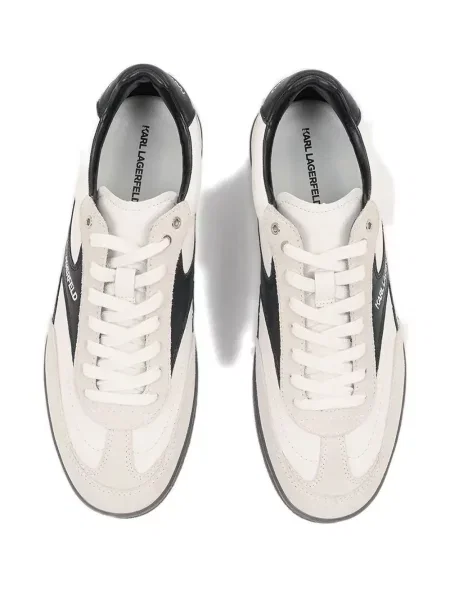 Sneakerși Karl Lagerfeld cu șireturi din dantelă alb