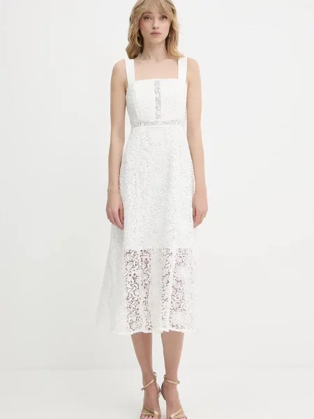 Morgan rochie midi mulată ROVIDA alb