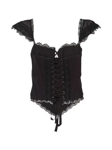 Top Glowny din dantelă negru
