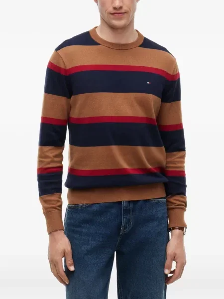 Pulover Tommy Hilfiger cu decolteu rotund albastru