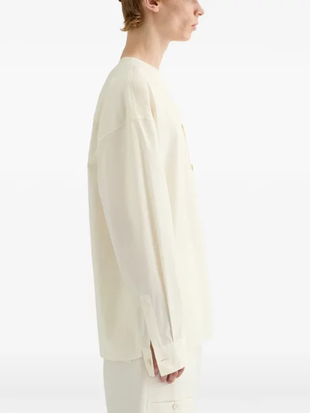 Cămașă Jil Sander cu decolteu în V din poplin