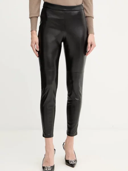 BOSS Orange spodnie z imitacji skóry Taskin Kobiety jednolity 34 czarny