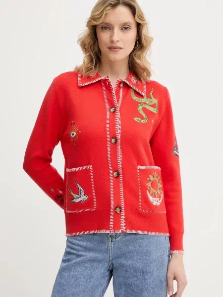 Never Fully Dressed cardigan Mystcial rosu