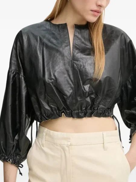 Bluzka Day Birger Et Mikkelsen skórzana czarna