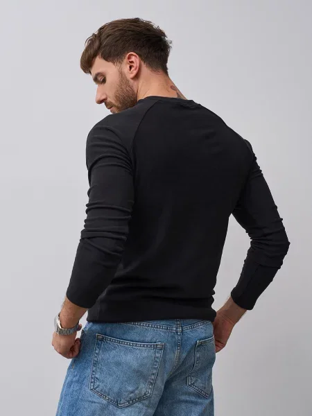 Лонгслів ISSA Plus комбінований верх чорний