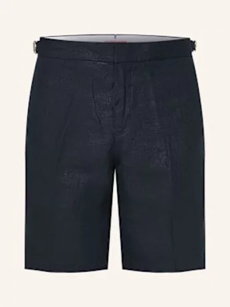 Orlebar Brown Lněné Šortky tmavě modrá