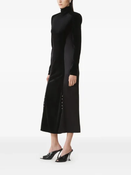 Rochie midi Lanvin de catifea până la genunchi de costum negru