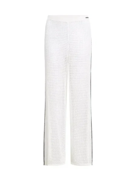 Karl Lagerfeld pantaloni femei lat medium waist alb